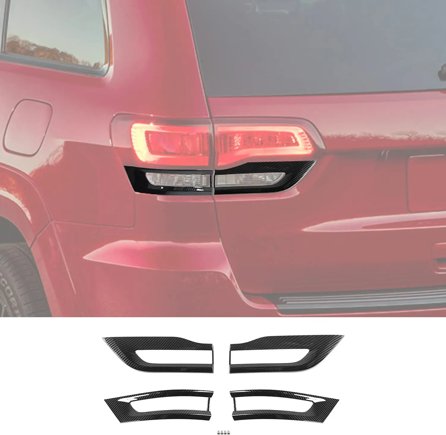 For 2014-2021 Jeep Grand Cherokee WK2 Rear Tail Light Lamp Trim Bezel Kit - Image 9