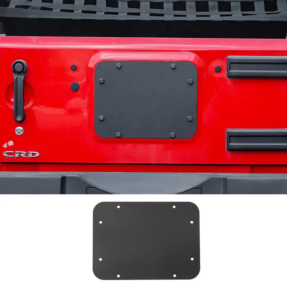 For 2007-2018 Jeep Wrangler JK Tailgate Spare Tire Carrier Delete Filler Plate Vent Cover Plate Trim & Rubber Plug - Image 14