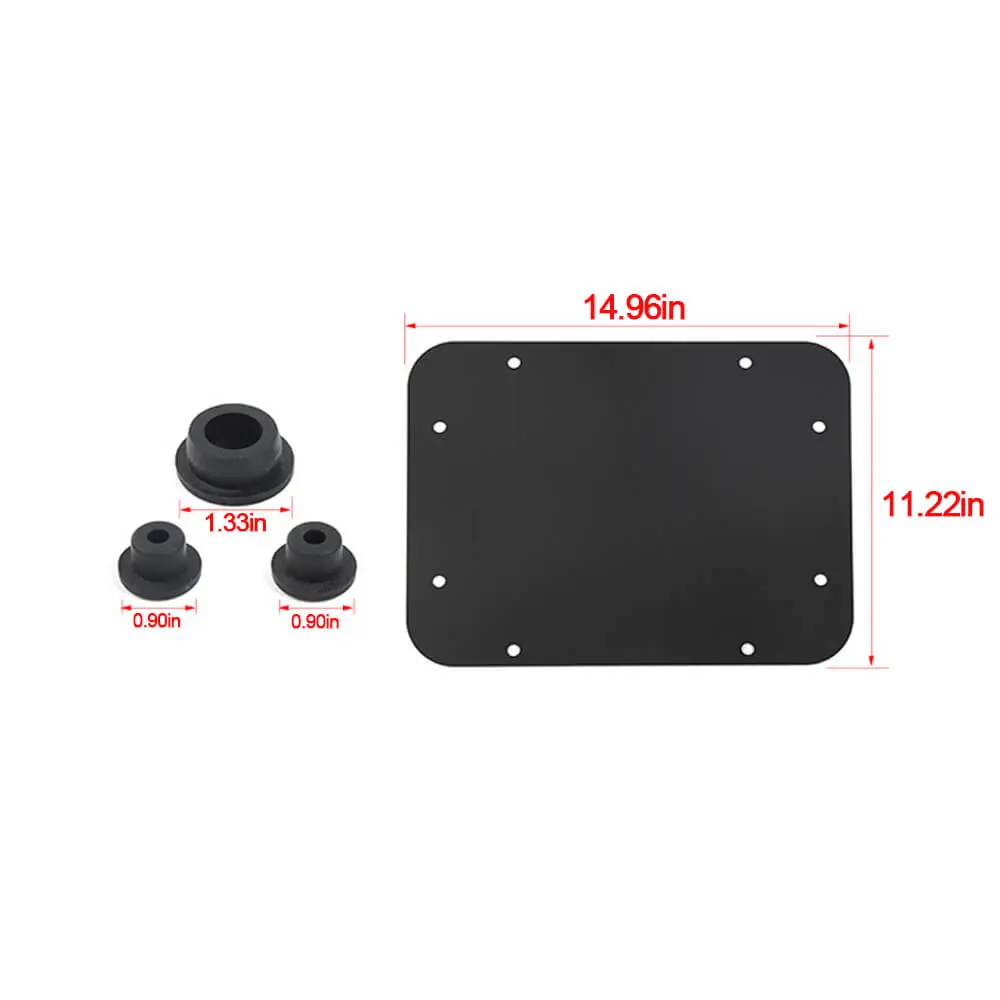 For 2007-2018 Jeep Wrangler JK Tailgate Spare Tire Carrier Delete Filler Plate Vent Cover Plate Trim & Rubber Plug - Image 8