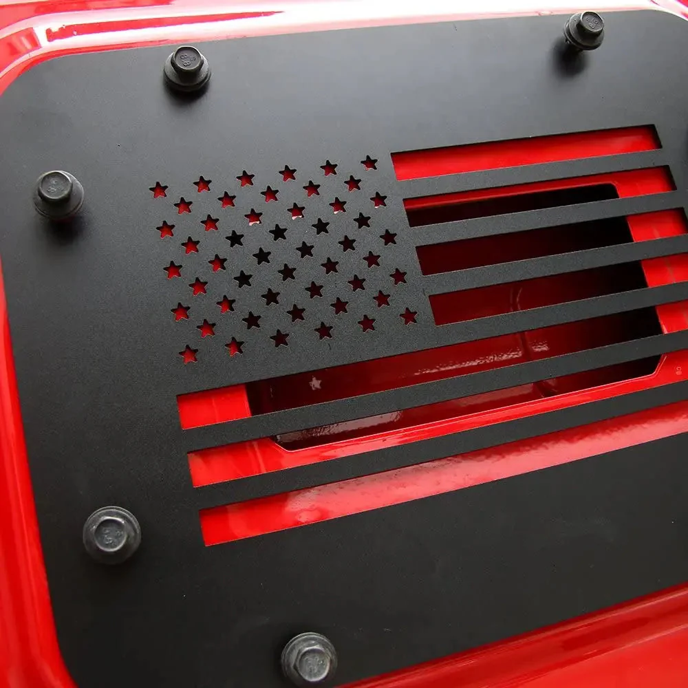 For 2007-2018 Jeep Wrangler JK Tailgate Spare Tire Carrier Delete Filler Plate Vent Cover Plate Trim & Rubber Plug - Image 9
