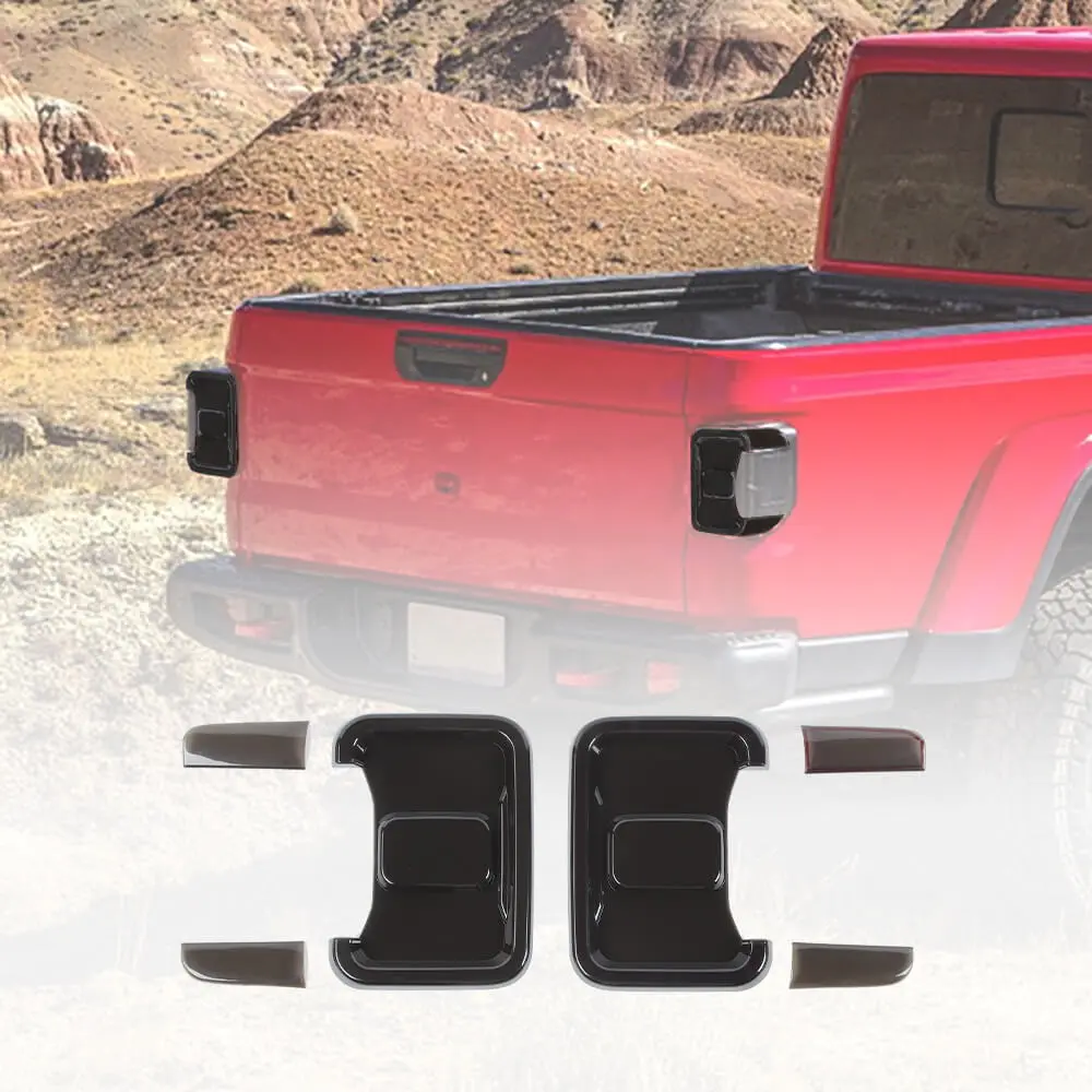 For 2019+ Jeep Gladiator JT Rear Taillight LED Lamp Cover Trim Smoked Black - Image 3