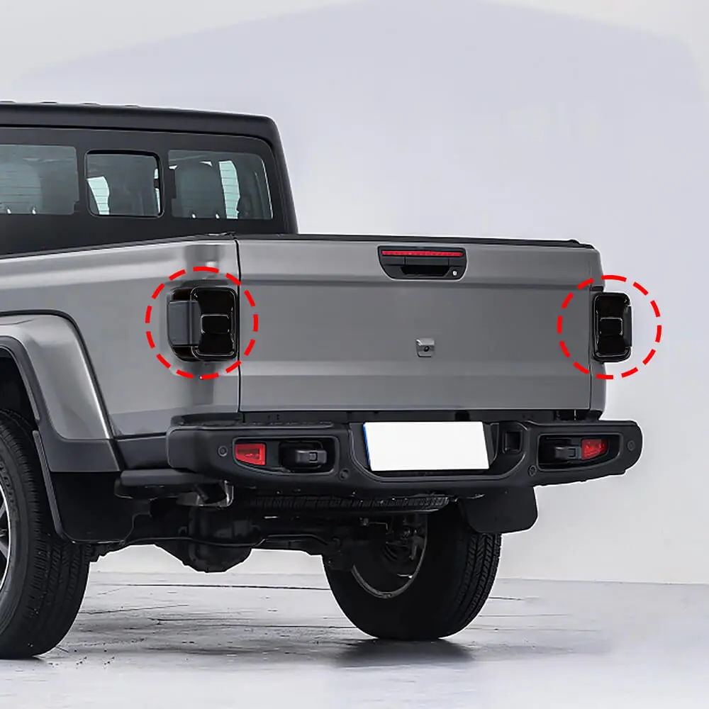 For 2019+ Jeep Gladiator JT Rear Taillight LED Lamp Cover Trim Smoked Black - Image 4
