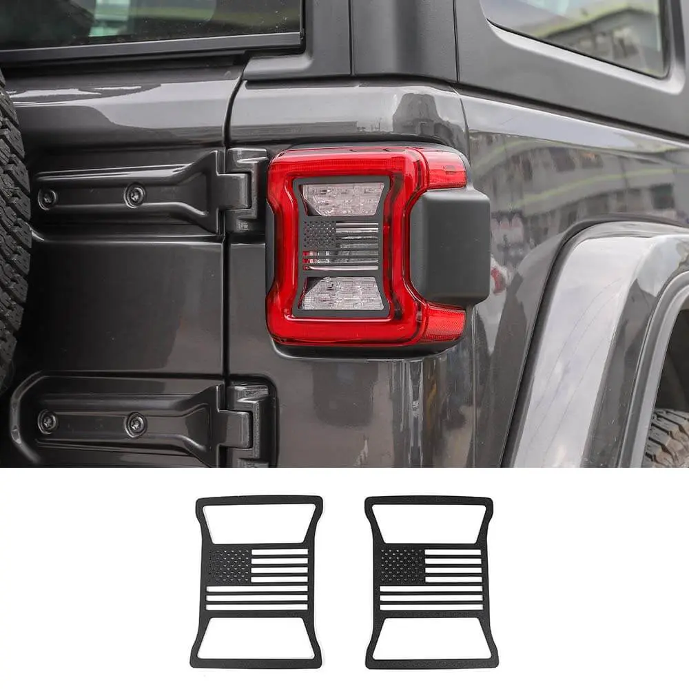 For 2018+ Jeep Wrangler JL JLU Rear Taillights Lamp Guard Trim Black 2Pcs
