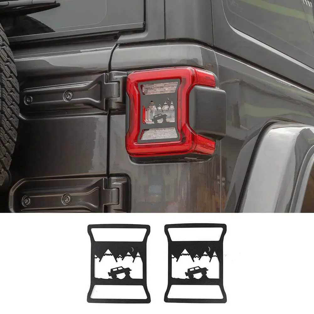 For 2018+ Jeep Wrangler JL JLU Rear Taillights Lamp Guard Trim Black 2Pcs - Image 13