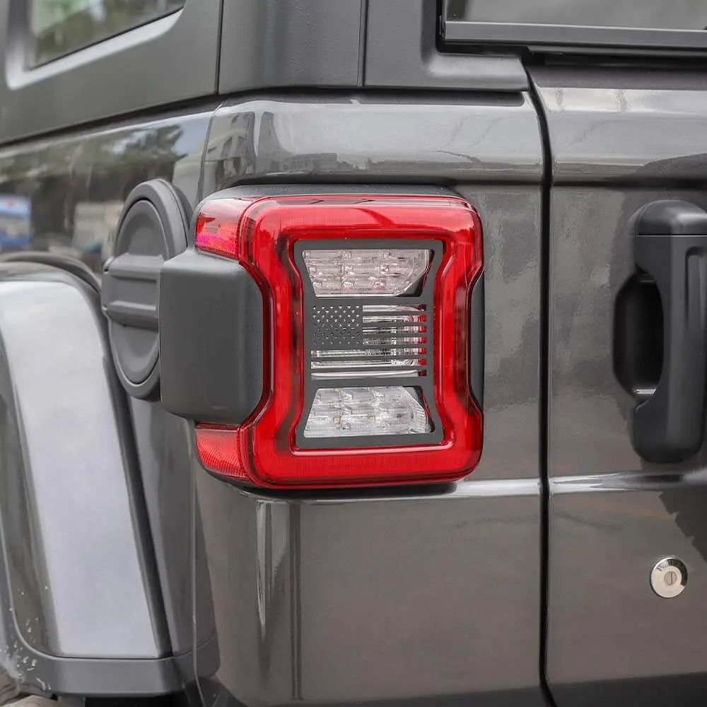 For 2018+ Jeep Wrangler JL JLU Rear Taillights Lamp Guard Trim Black 2Pcs - Image 6