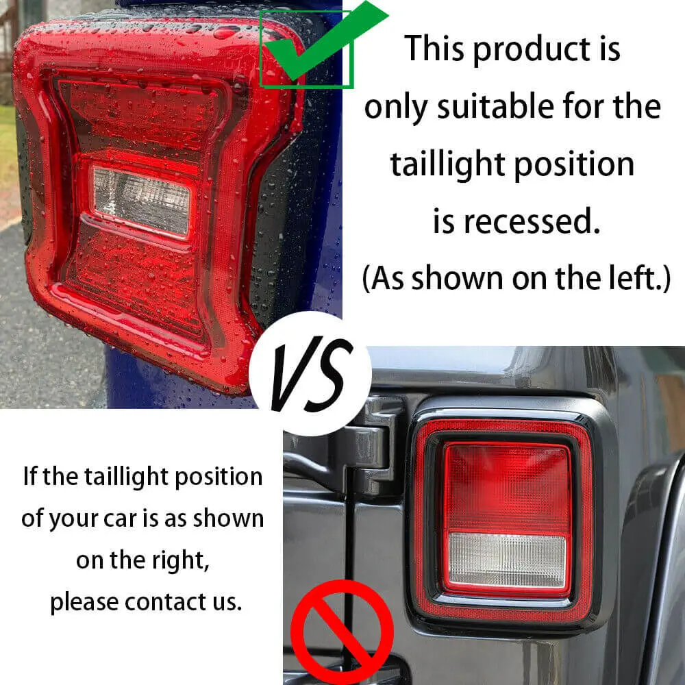 For 2018+ Jeep Wrangler JL JLU Rear Taillights Lamp Guard Trim Black 2Pcs - Image 8