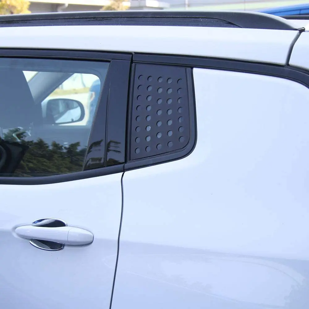 For 2017-2020 Jeep Compass Rear Triangle Glass Decor Cover Trim Black Aluminum Alloy Panel Trim Cover - Image 3