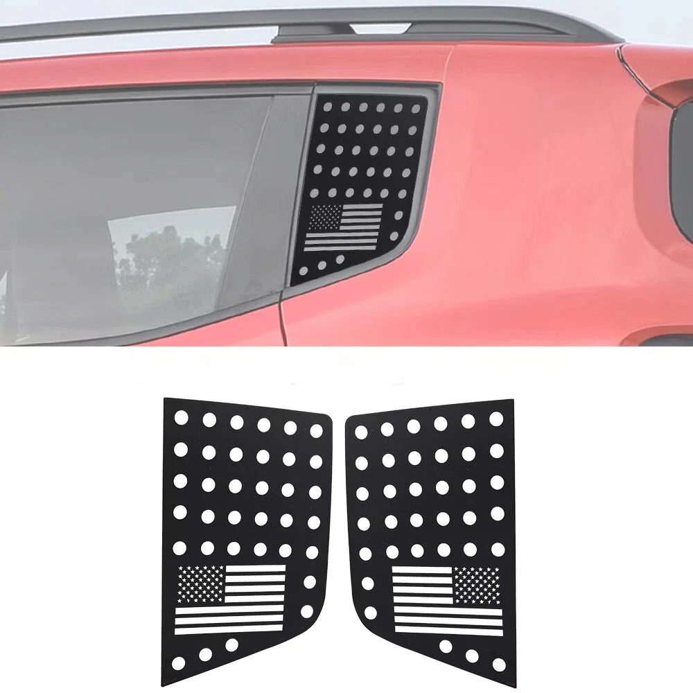 For 2015+ Jeep Renegade Rear Triangle Glass Decor Trim Cover Aluminum Alloy Panel (2 pcs) - Image 7