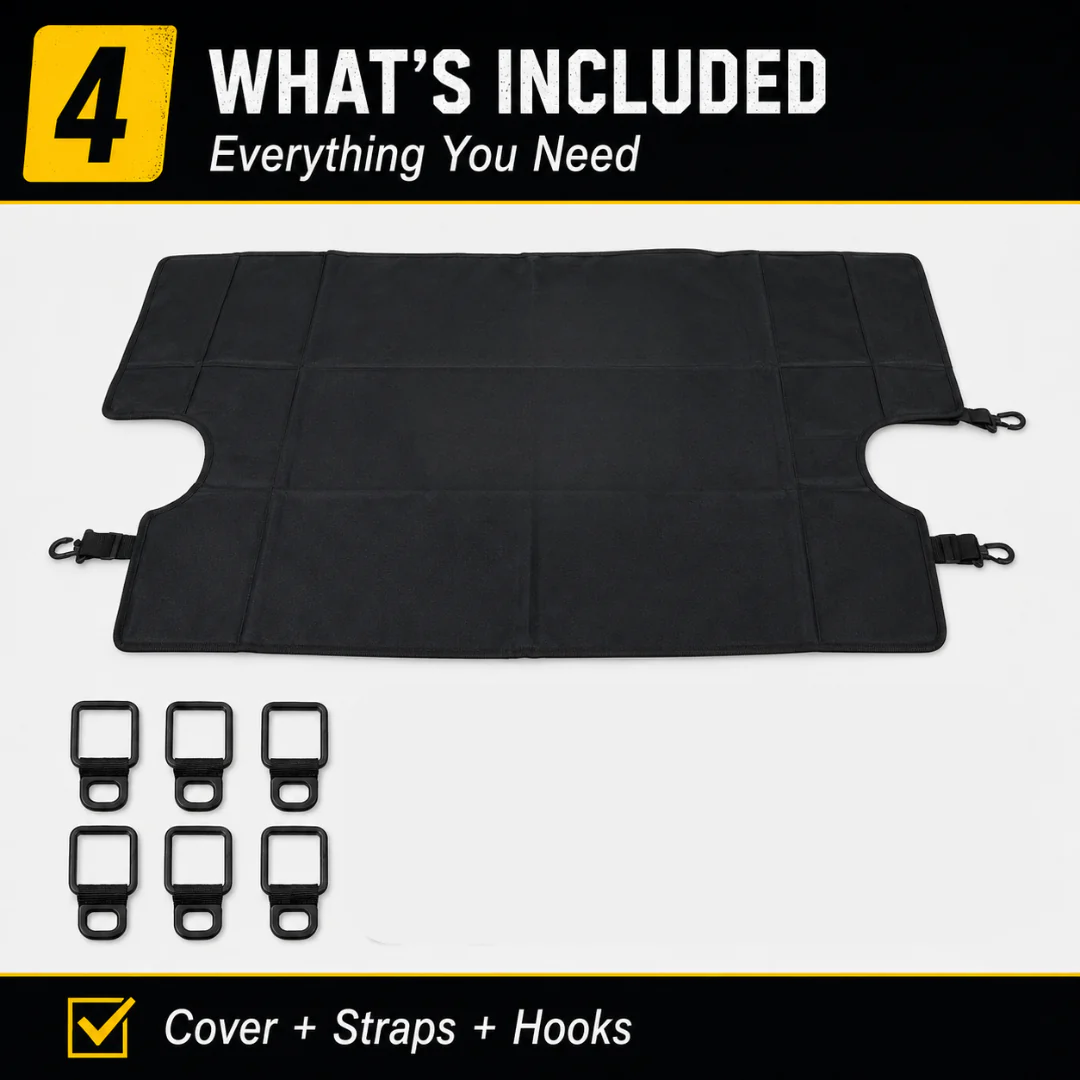 For 2018+ Jeep Wrangler JLU 4-Door Rear Cargo Cover Privacy Shade Trunk Luggage Cover Waterproof Nylon - Image 5