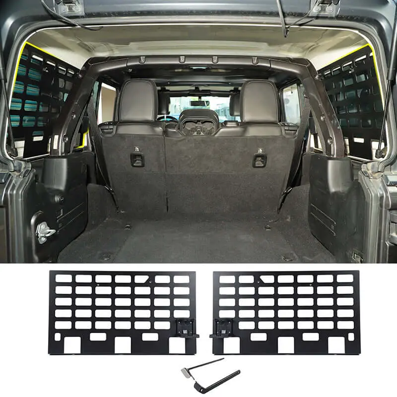 For 2018+ Jeep Wrangler JL 4-Door Rear Trunk Luggage Rack Cargo Shelf Holder Black 2PCS - Image 7