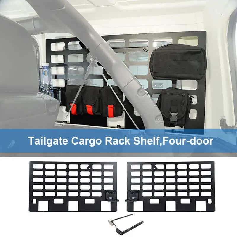 For 2018+ Jeep Wrangler JL 4-Door Rear Trunk Luggage Rack Cargo Shelf Holder Black 2PCS - Image 8