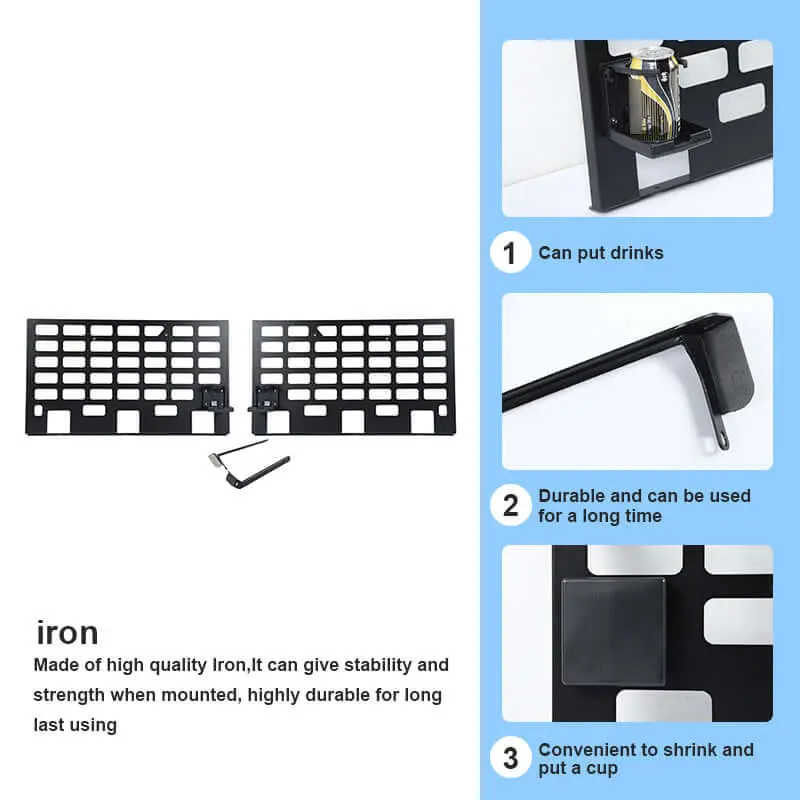 For 2018+ Jeep Wrangler JL 4-Door Rear Trunk Luggage Rack Cargo Shelf Holder Black 2PCS - Image 9