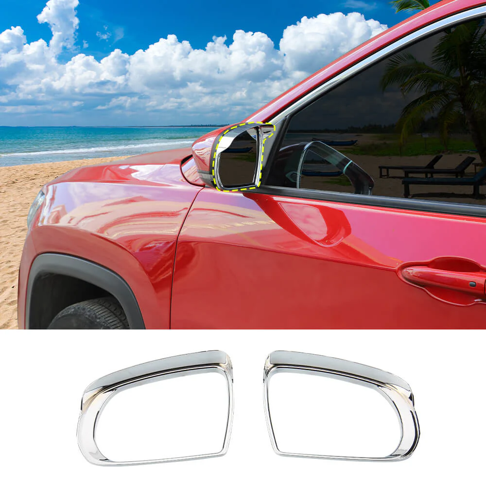 For 2014+ Jeep Cherokee Rear View Mirror Rain Eyebrow Trim