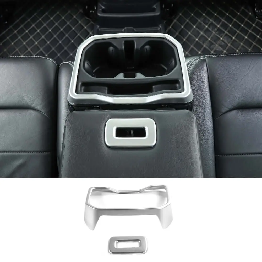 For 2018+ Jeep Wrangler JL JLU Rear Water Cup Holder Decor Cover Seat Armrest Trim - Image 10
