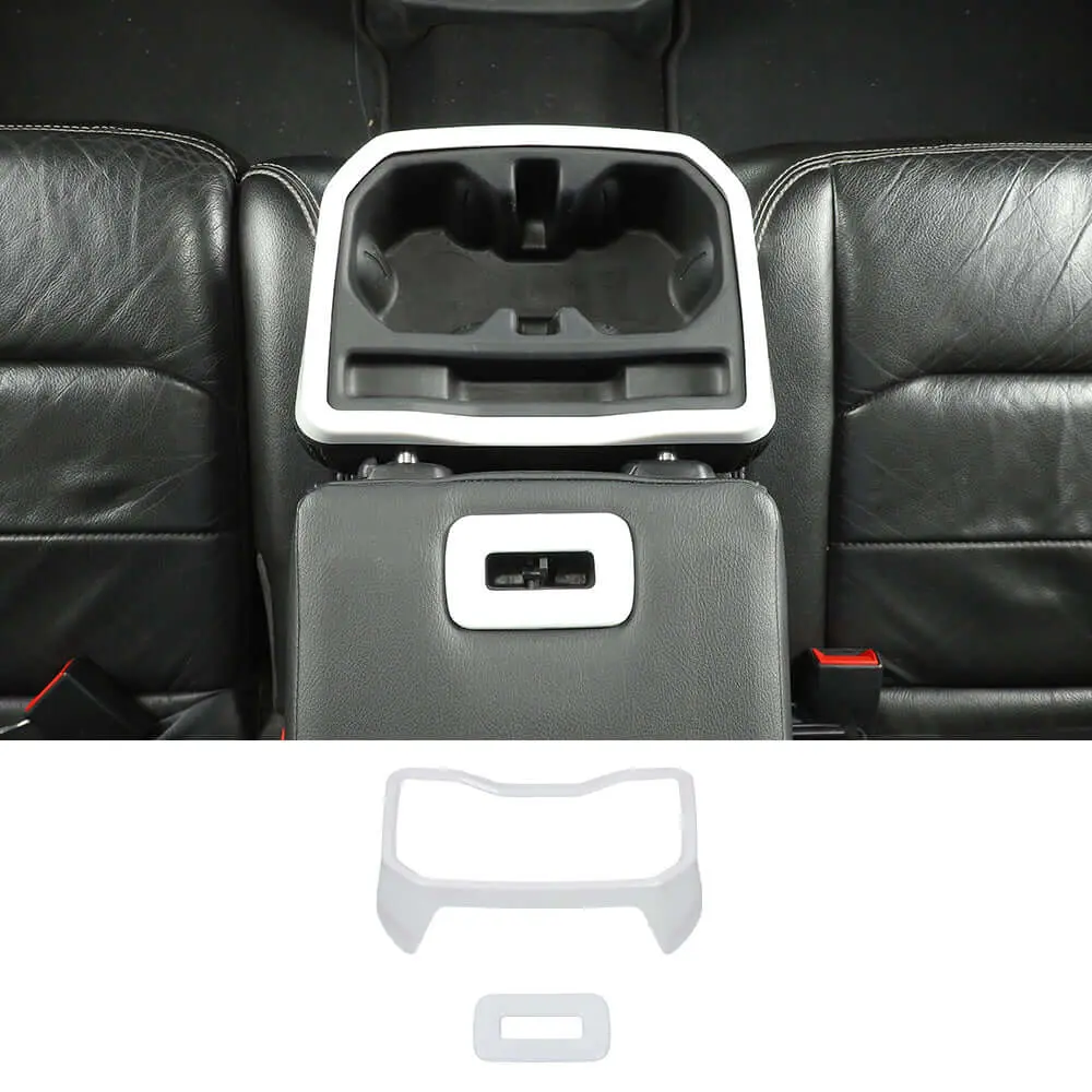 For 2018+ Jeep Wrangler JL JLU Rear Water Cup Holder Decor Cover Seat Armrest Trim - Image 11