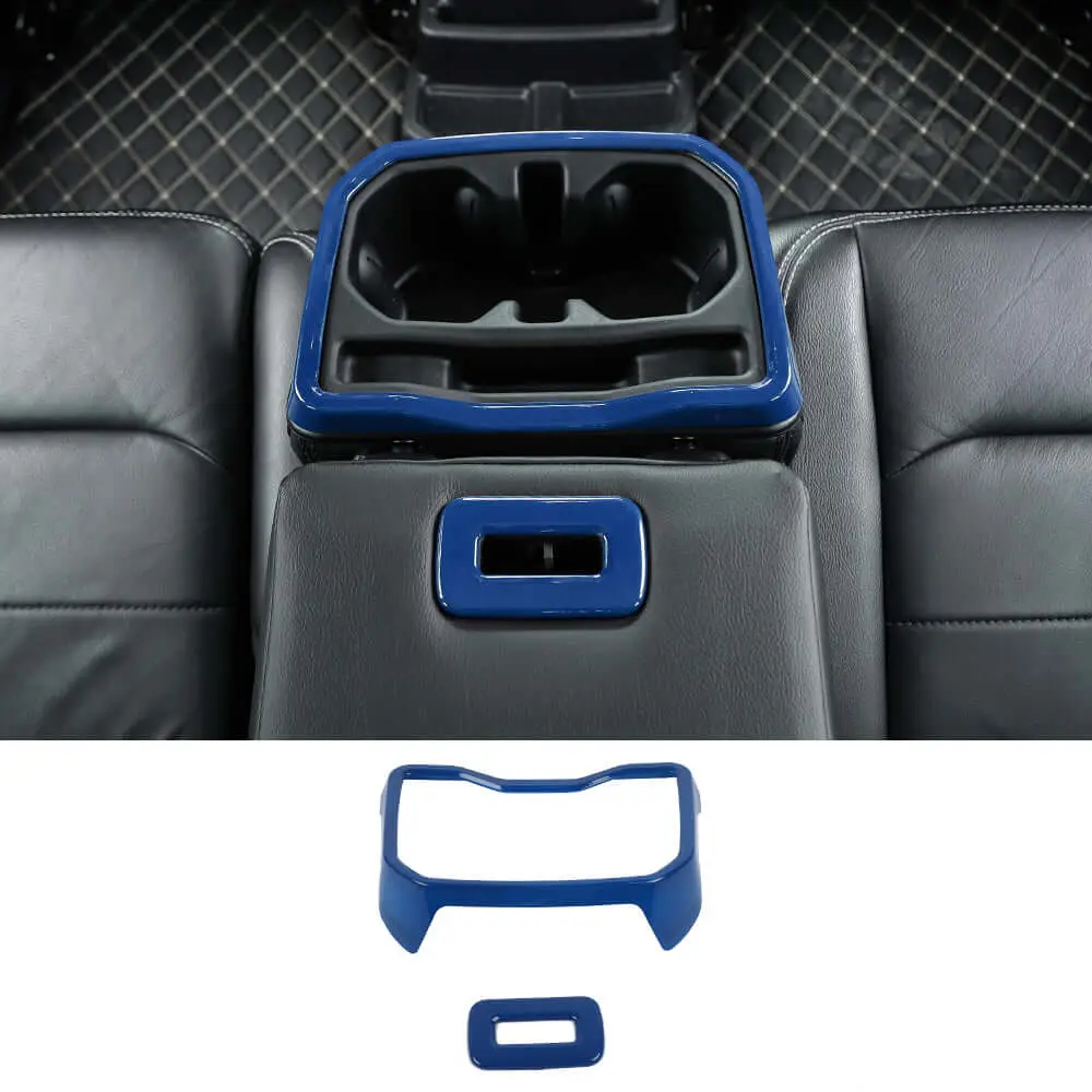 For 2018+ Jeep Wrangler JL JLU Rear Water Cup Holder Decor Cover Seat Armrest Trim - Image 12