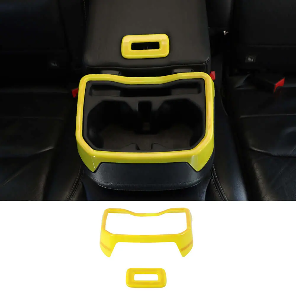 For 2018+ Jeep Wrangler JL JLU Rear Water Cup Holder Decor Cover Seat Armrest Trim - Image 13