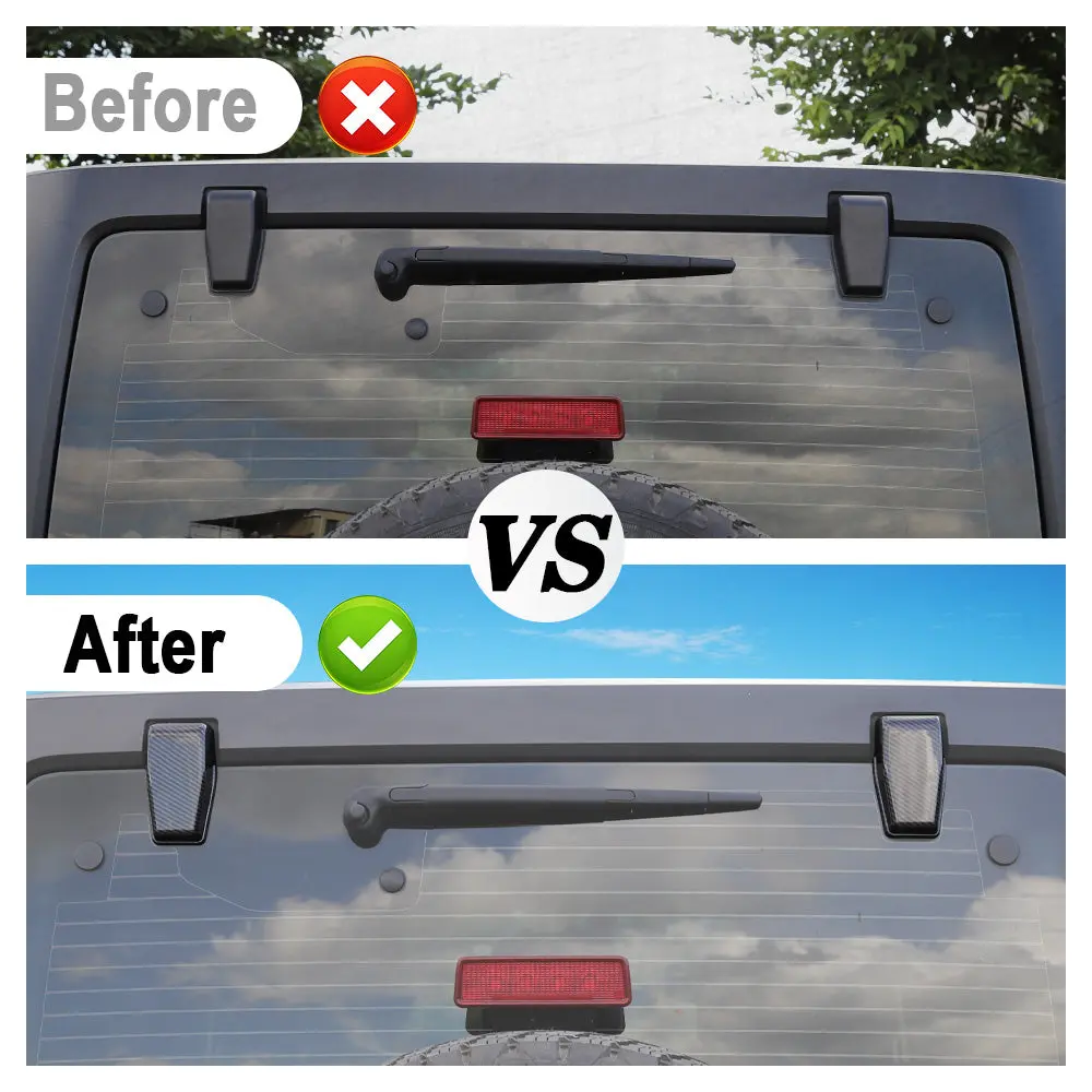 For 2007-2018 Jeep Wrangler JK JKU Rear Window Liftgate Glass Hinge Cover Trim - Image 3
