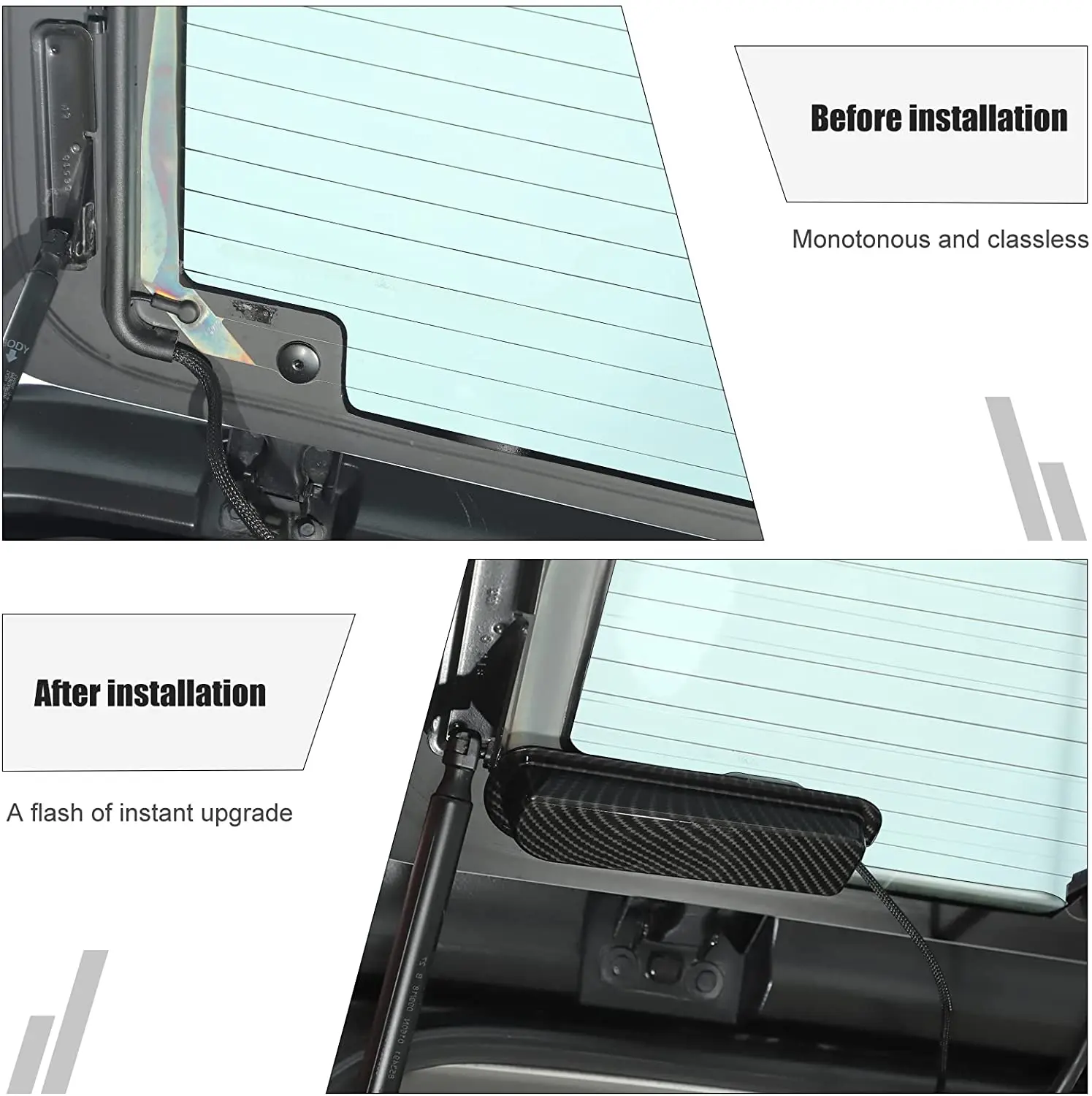 For 2018+ Jeep Wrangler JL JLU Rear Windshield Harness Protective Cover Trim 2pcs - Image 2