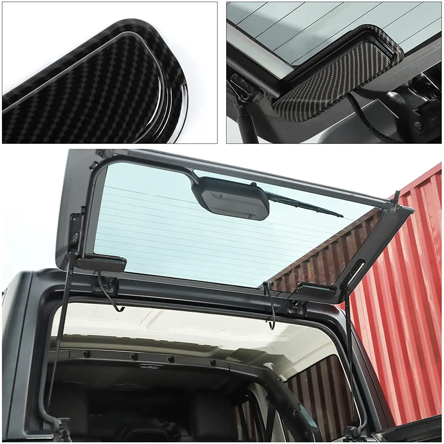 For 2018+ Jeep Wrangler JL JLU Rear Windshield Harness Protective Cover Trim 2pcs - Image 3