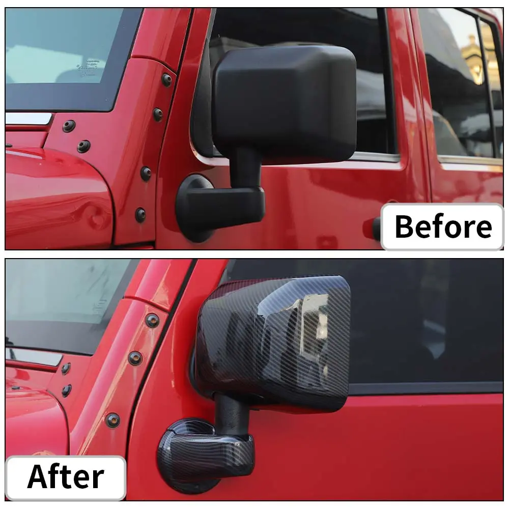 For 2007-2018 Jeep Wrangler JK JKU Rearview Mirror Cover Trim - Image 2