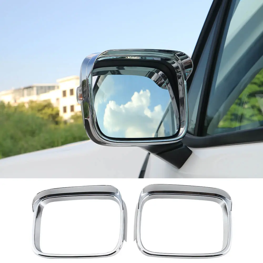 For 2015+ Jeep Renegade Rearview Mirror Rain Eyebrow Cover Trim Chrome ABS