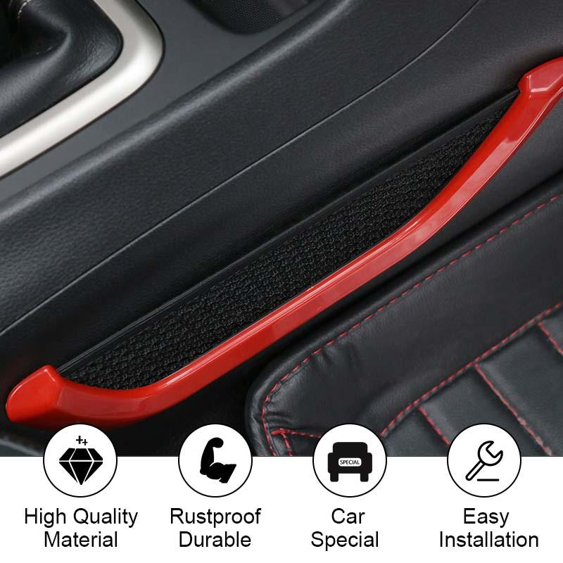 For 2014+ Jeep Cherokee Red Copilot Storage Net Pocket Trim Strip Cover Decor - Image 6