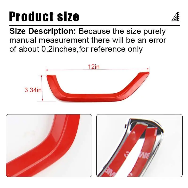 For 2014+ Jeep Cherokee Red Copilot Storage Net Pocket Trim Strip Cover Decor - Image 8