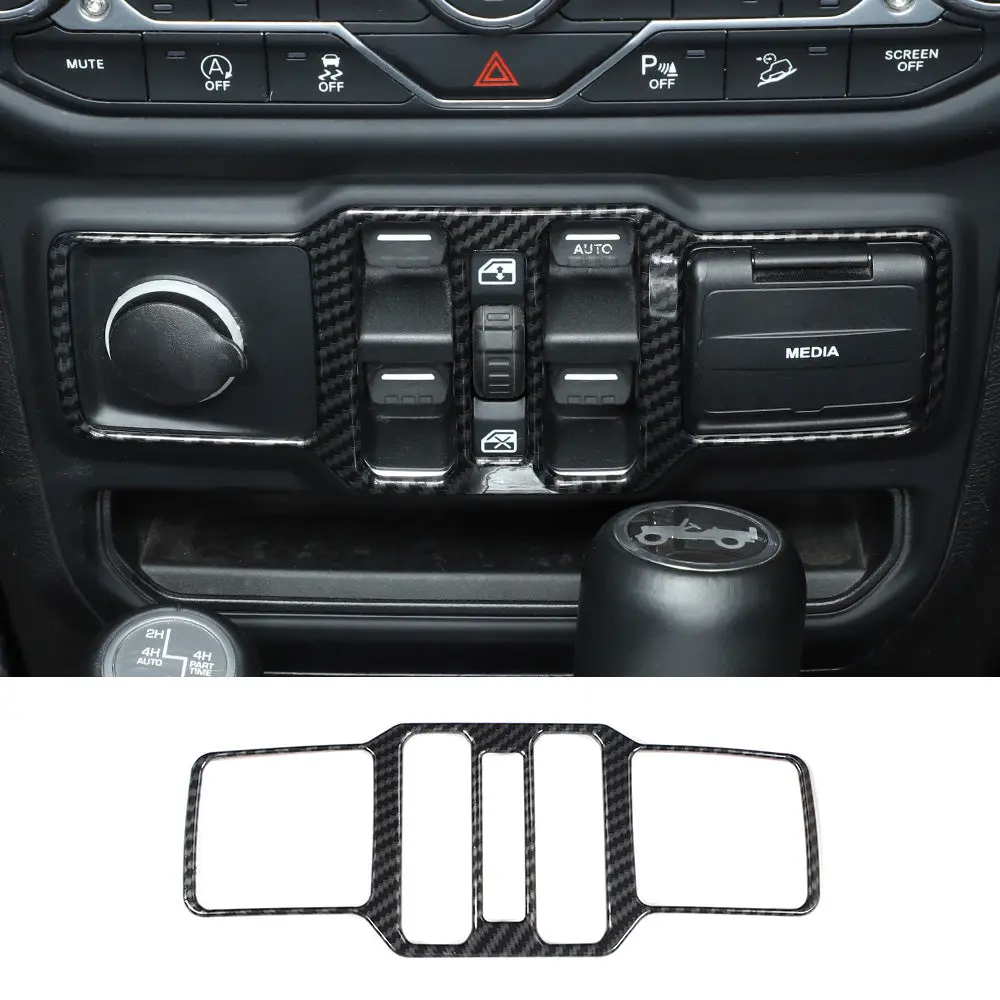 For 2018-2023 Jeep Wrangler JL JLU Interior Cover Trim Full Set Available Separately Carbon Fiber - Image 13