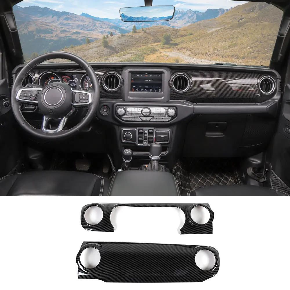 For 2018-2023 Jeep Wrangler JL JLU Interior Cover Trim Full Set Available Separately Carbon Fiber - Image 2