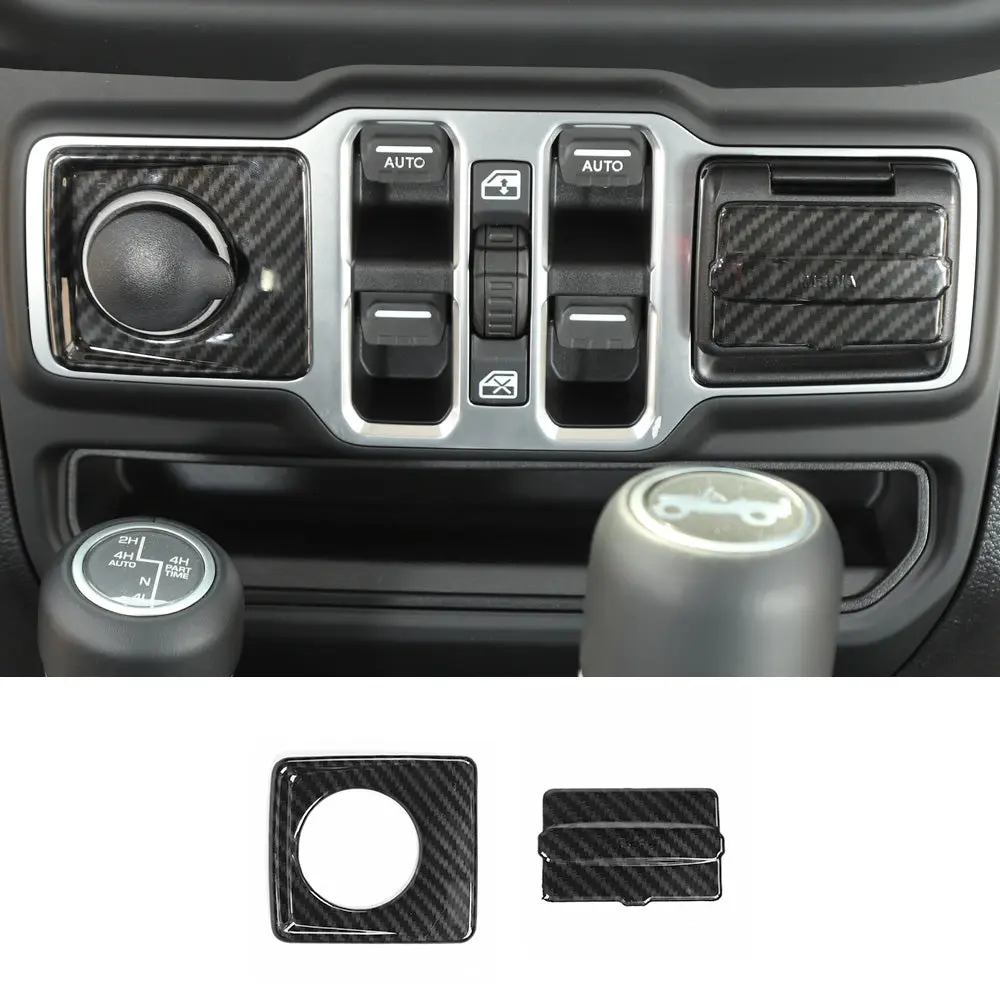 For 2018-2023 Jeep Wrangler JL JLU Interior Cover Trim Full Set Available Separately Carbon Fiber - Image 6