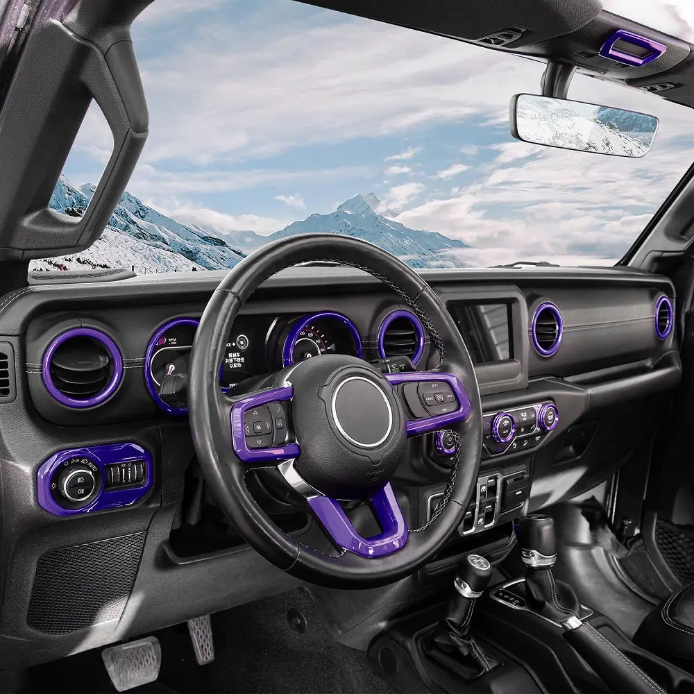 For 2018-2023 Jeep Wrangler JL JLU Interior Cover Trim Full Set Available Separately Purple