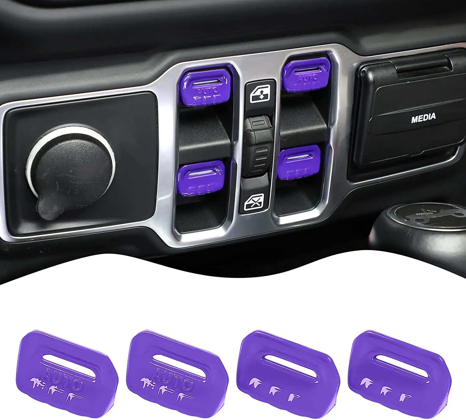 For 2018-2023 Jeep Wrangler JL JLU Interior Cover Trim Full Set Available Separately Purple - Image 13