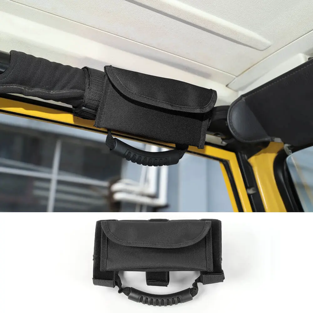 For Jeep Wrangler TJ JK JL Red Roll Bar Grab Grip Handles Sunglasses Storage Bag - Image 9