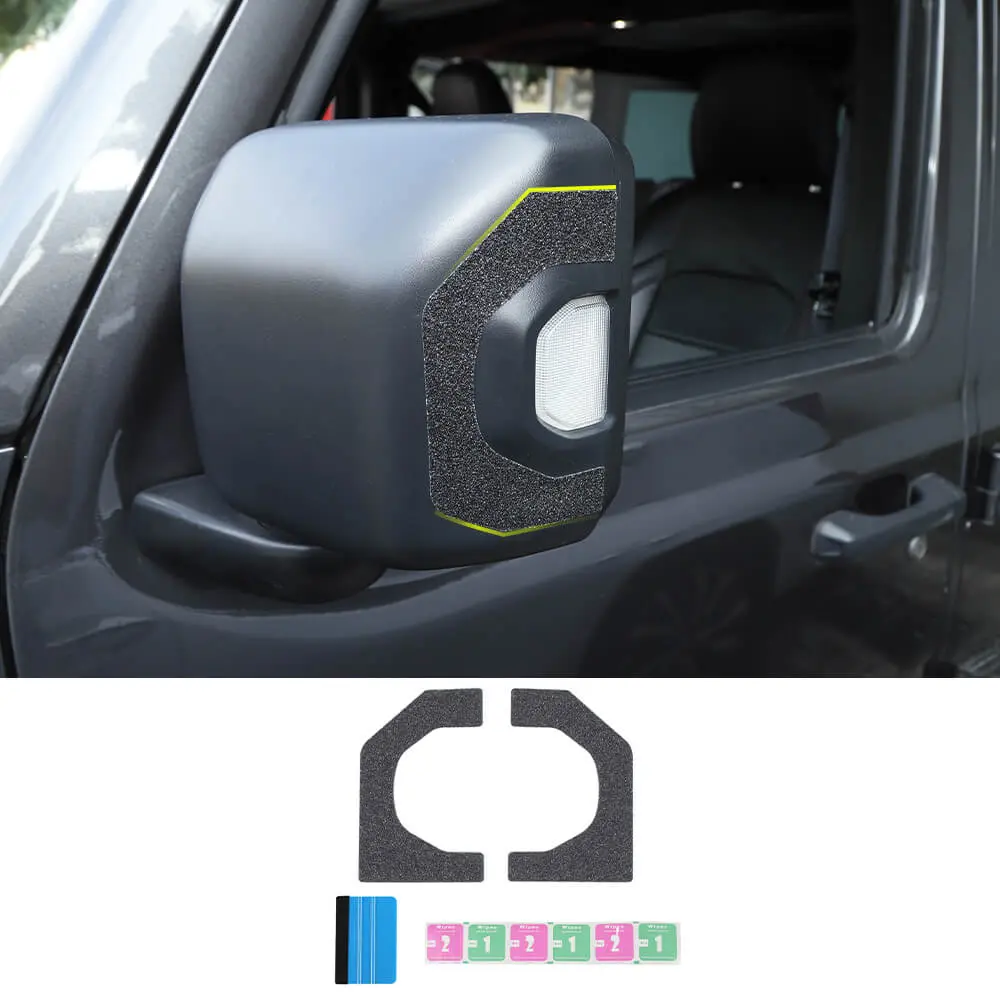 For 2018+ Jeep Wrangler JL & Gladiator JT Reverse Mirror Frame Anti-erase Protective Sticker Trim