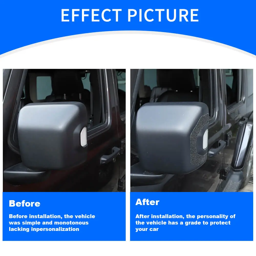 For 2018+ Jeep Wrangler JL & Gladiator JT Reverse Mirror Frame Anti-erase Protective Sticker Trim - Image 2