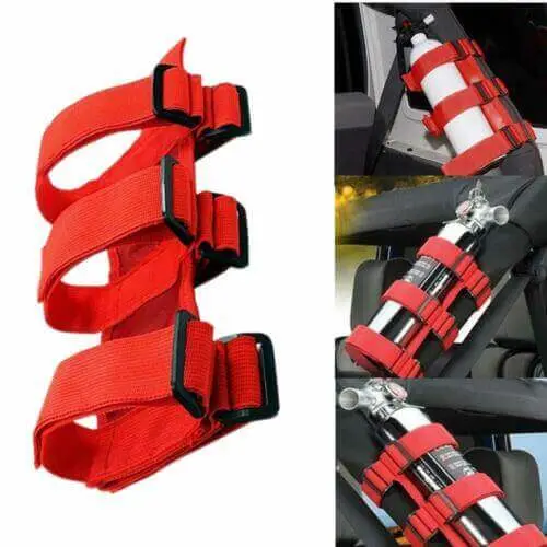 For Jeep Wrangler CJ YJ TJ LJ JK JL JT Roll Bar Fire Extinguisher Holder Adjustable Strap Mount - Image 8