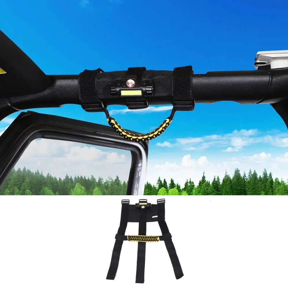 For Jeep Wrangler TJ JK JL JT Roll Bar Grab Handle Grip with Light - Image 10