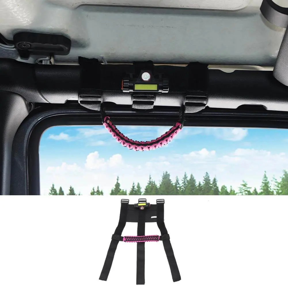 For Jeep Wrangler TJ JK JL JT Roll Bar Grab Handle Grip with Light - Image 12
