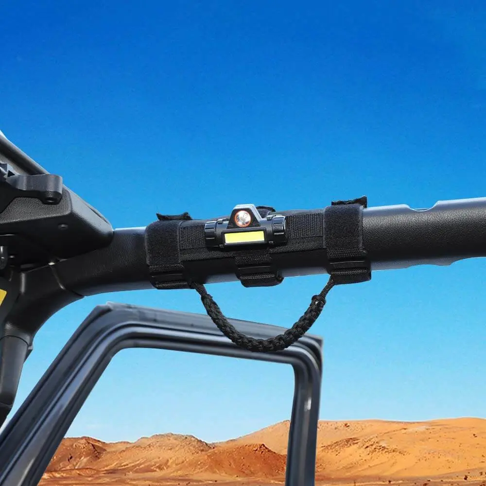 For Jeep Wrangler TJ JK JL JT Roll Bar Grab Handle Grip with Light - Image 2