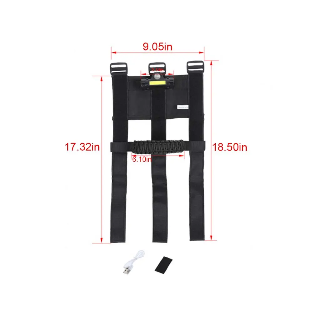 For Jeep Wrangler TJ JK JL JT Roll Bar Grab Handle Grip with Light - Image 5