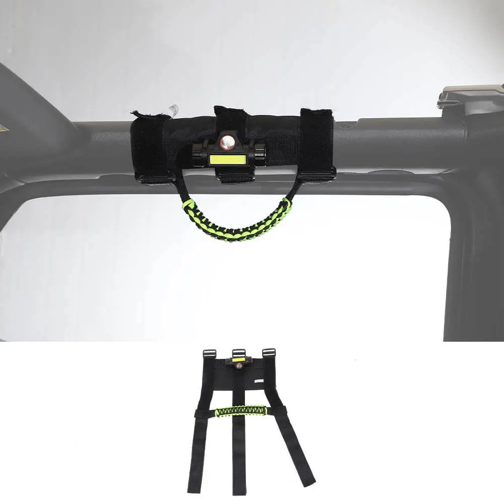 For Jeep Wrangler TJ JK JL JT Roll Bar Grab Handle Grip with Light - Image 8