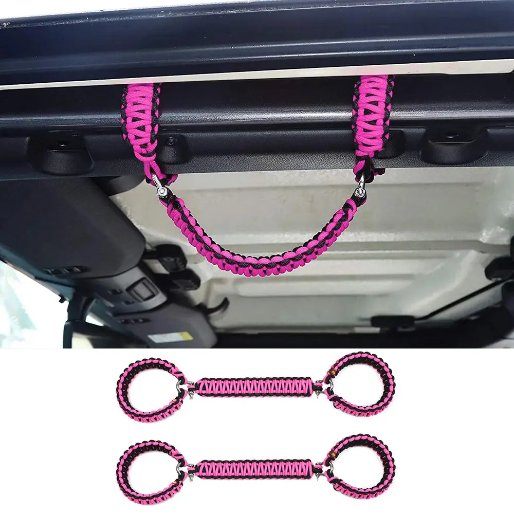 For 2007-2023 Jeep Wrangler JK JKU JL JLU JT Roll Bar Grab Handles Paracord Grip Handle – For Bare Roll Bar Only (Not for Roll Bar Covers) - Image 10