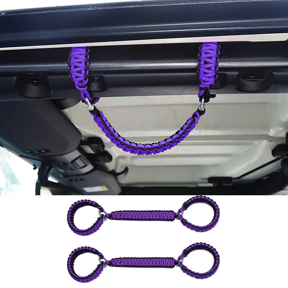 For 2007-2023 Jeep Wrangler JK JKU JL JLU JT Roll Bar Grab Handles Paracord Grip Handle – For Bare Roll Bar Only (Not for Roll Bar Covers) - Image 11