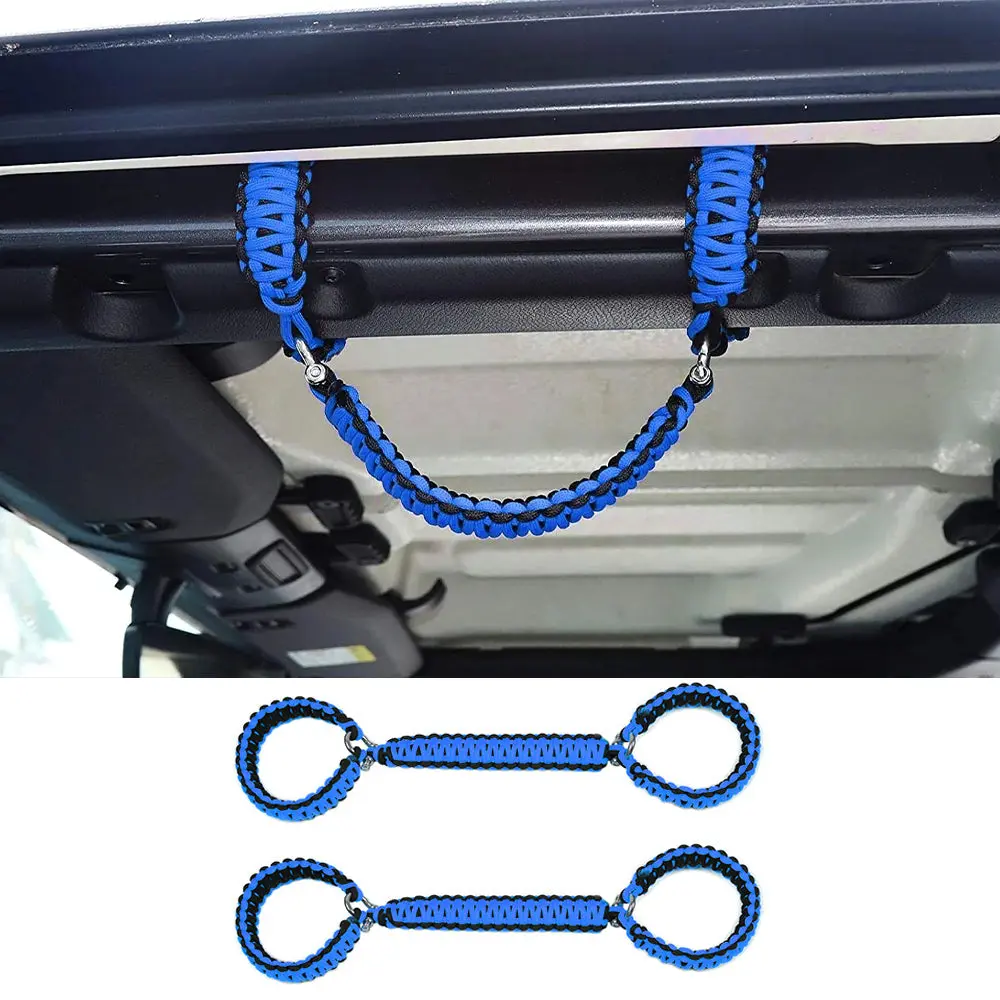 For 2007-2023 Jeep Wrangler JK JKU JL JLU JT Roll Bar Grab Handles Paracord Grip Handle – For Bare Roll Bar Only (Not for Roll Bar Covers) - Image 13