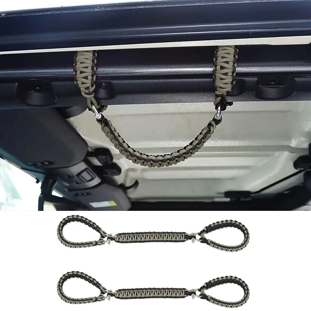 For 2007-2023 Jeep Wrangler JK JKU JL JLU JT Roll Bar Grab Handles Paracord Grip Handle – For Bare Roll Bar Only (Not for Roll Bar Covers) - Image 15