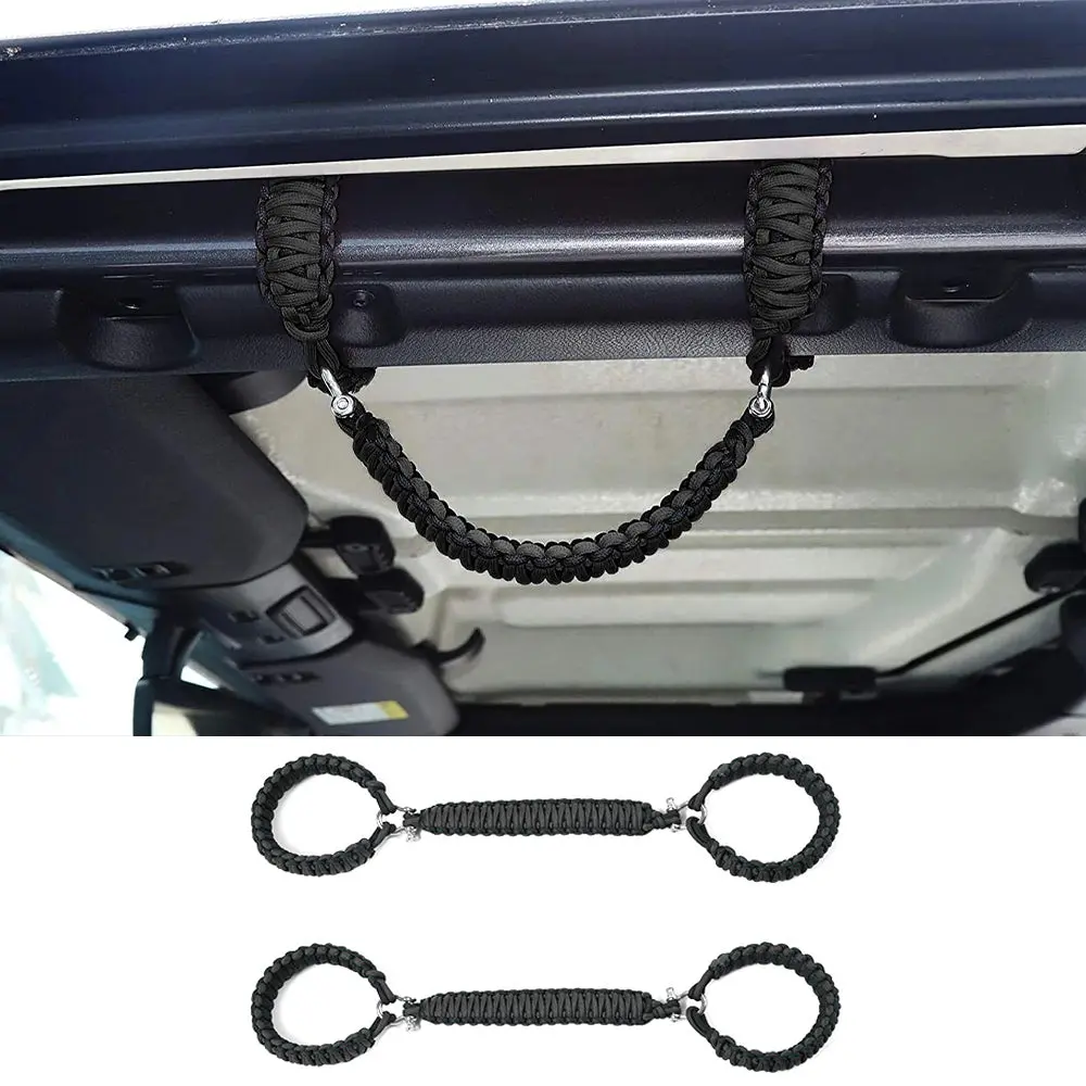 For 2007-2023 Jeep Wrangler JK JKU JL JLU JT Roll Bar Grab Handles Paracord Grip Handle – For Bare Roll Bar Only (Not for Roll Bar Covers) - Image 16