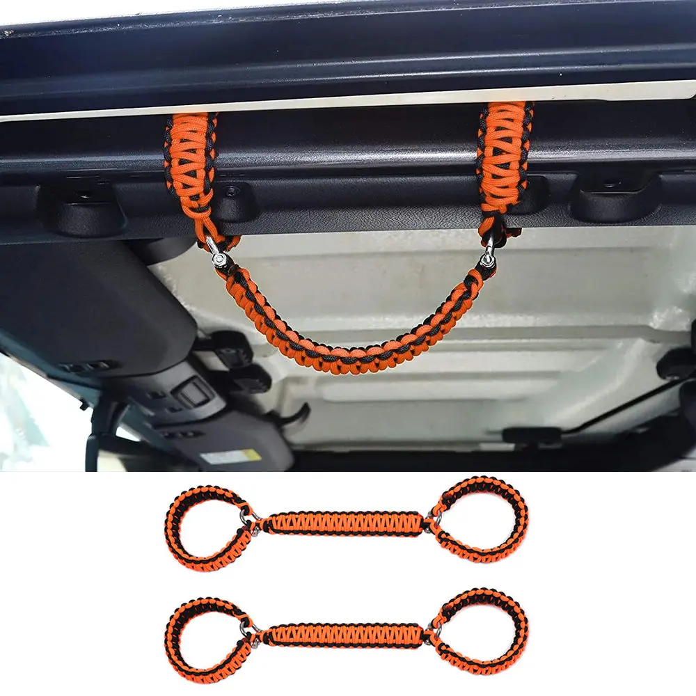 For 2007-2023 Jeep Wrangler JK JKU JL JLU JT Roll Bar Grab Handles Paracord Grip Handle – For Bare Roll Bar Only (Not for Roll Bar Covers) - Image 7