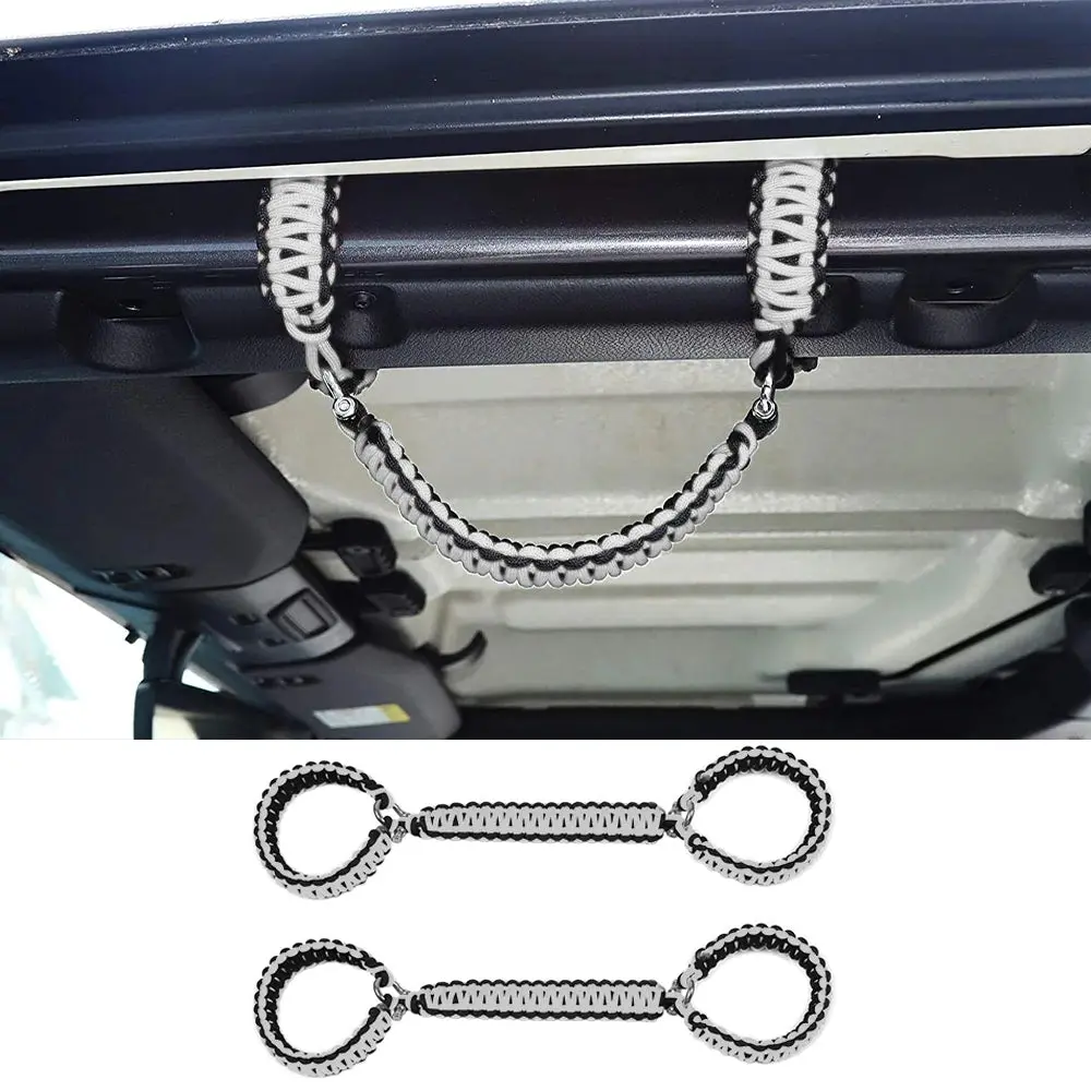 For 2007-2023 Jeep Wrangler JK JKU JL JLU JT Roll Bar Grab Handles Paracord Grip Handle – For Bare Roll Bar Only (Not for Roll Bar Covers) - Image 8