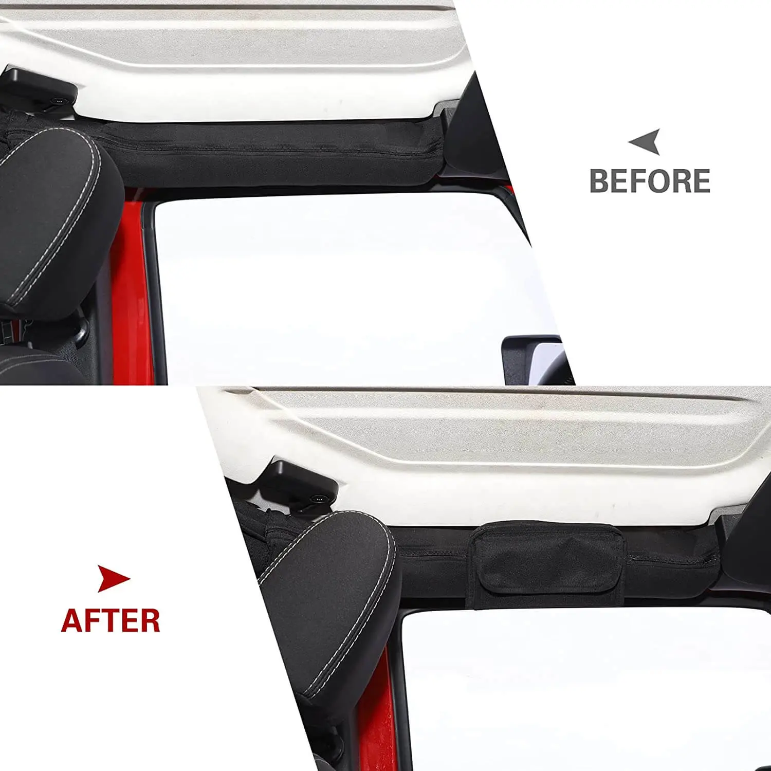 For Jeep Wrangler CJ YJ TJ JK JKU JL JLU & Gladiator JT Roll Bar Sunglasses Holder Storage Bag - Image 2